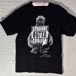 Sesame Street Black Cookie Monster Tee